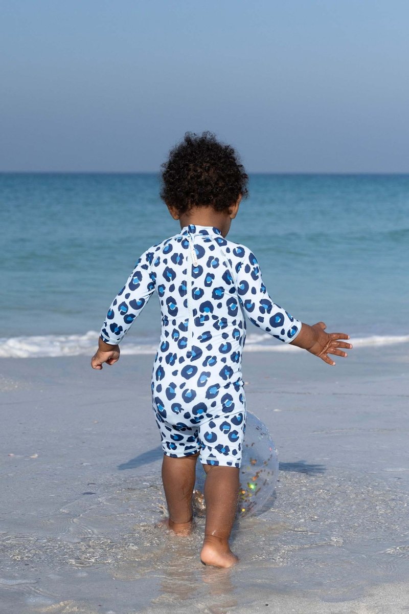 Baby Swimsuit - Animal Print Blue - Badawii UAE