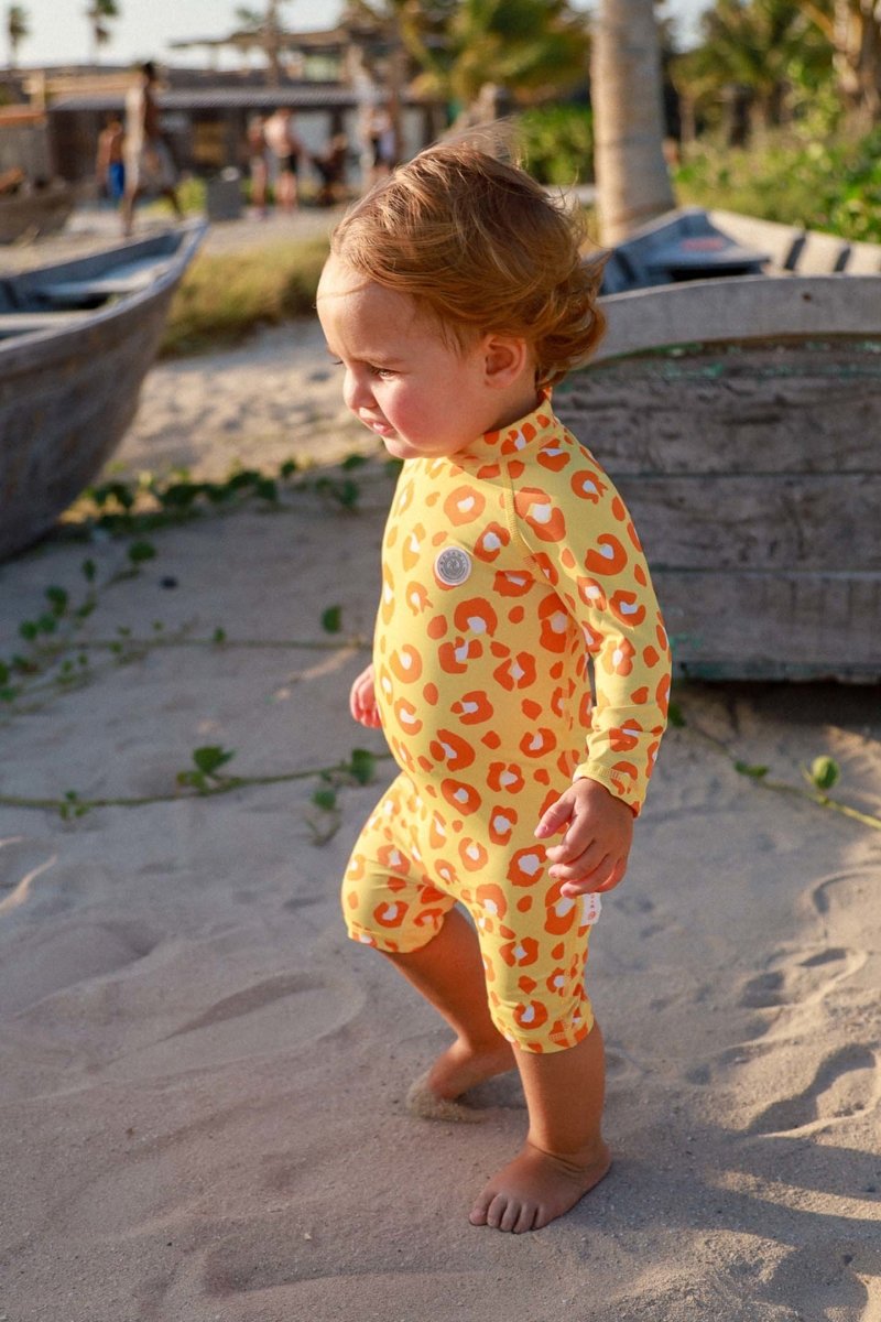 Baby Swimsuit - Animal Print Yellow - Badawii UAE