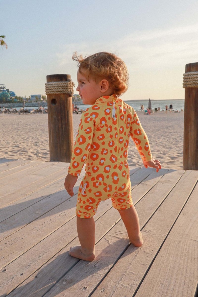 Baby Swimsuit - Animal Print Yellow - Badawii UAE