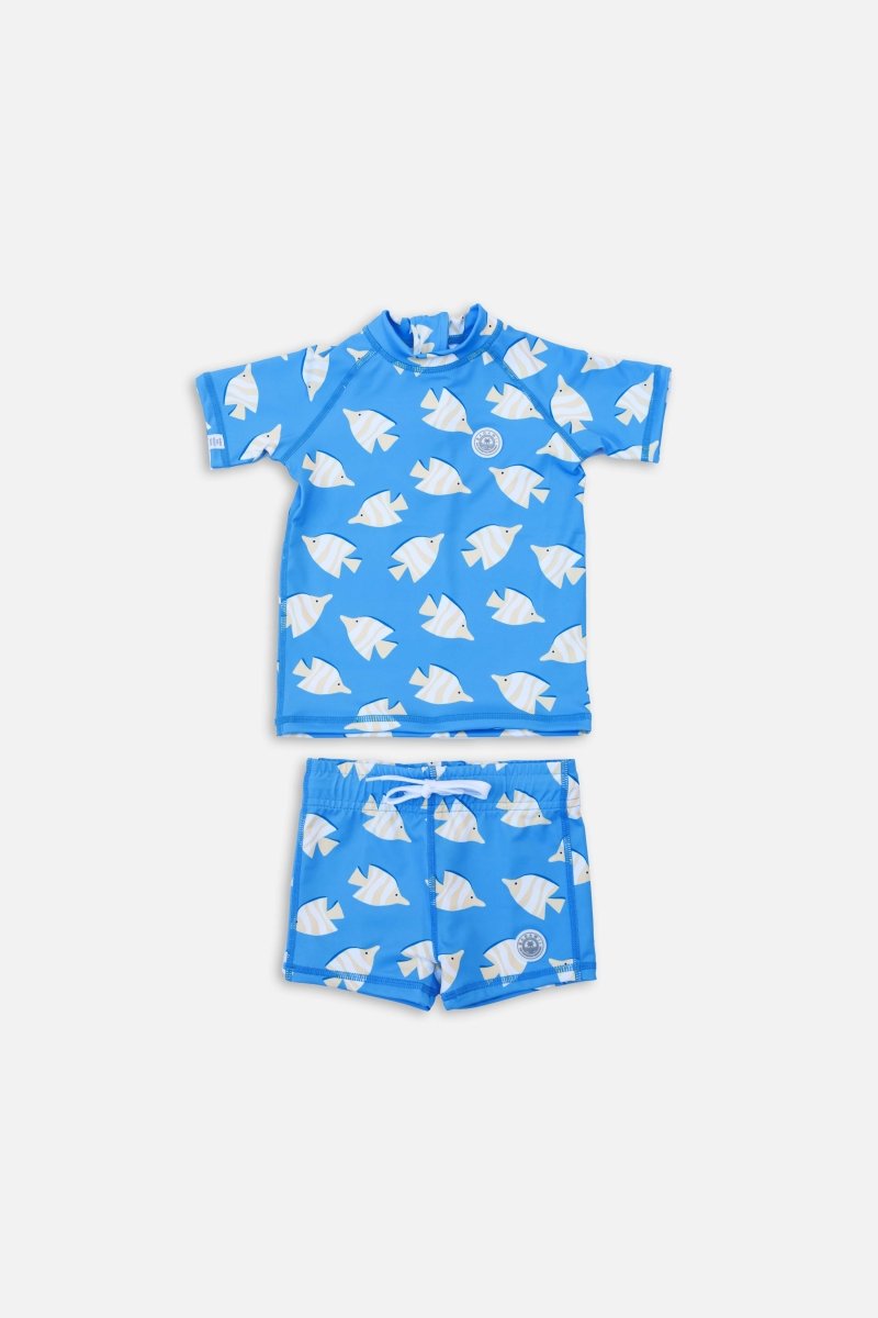 Boy set 2 piece set - Yellow fish - Badawii UAE