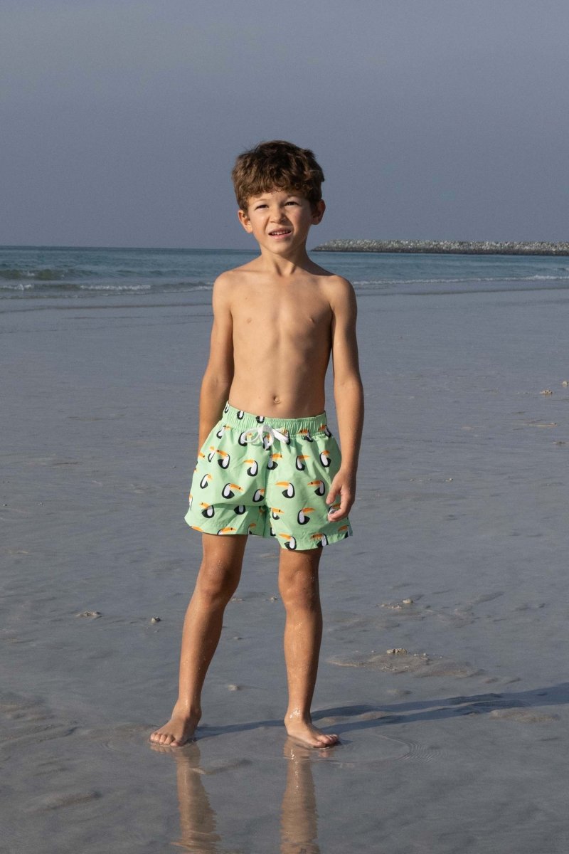 Boys Swim Shorts - Toucan Paradise - Badawii UAE