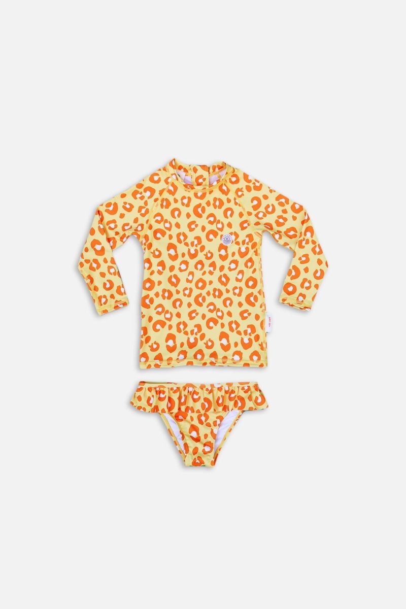 Girl swimsuit 2 piece - Animal Print Yellow - Badawii UAE