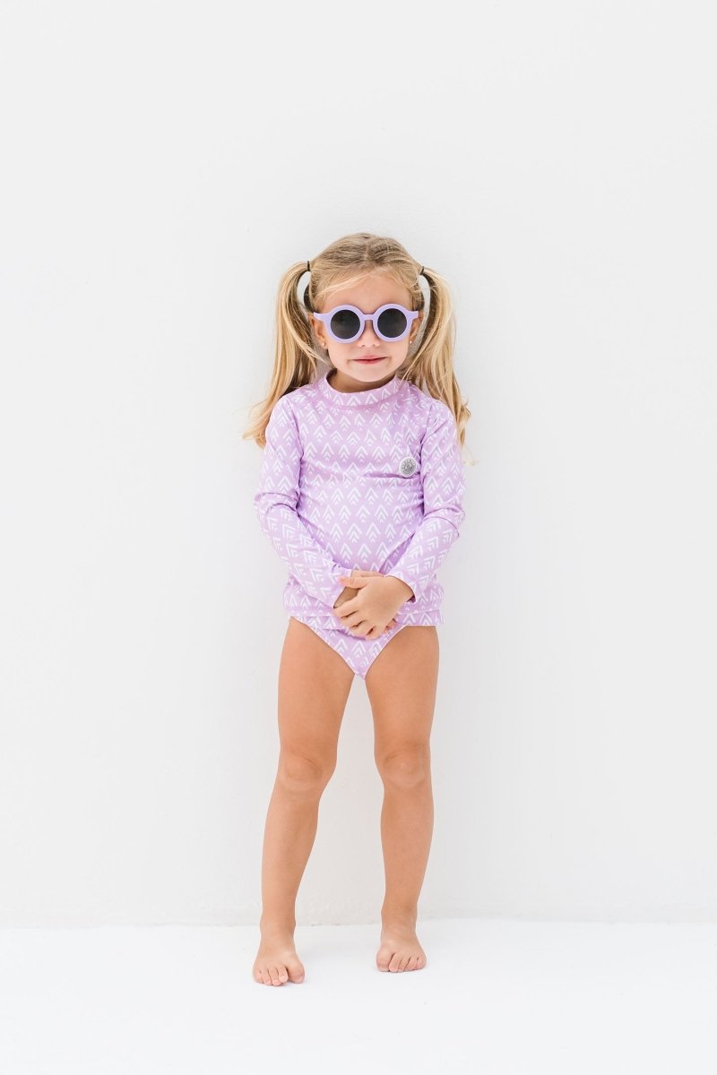 Girl swimsuit 2 piece - Geo Purple - Badawii UAE