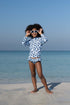 Girl swimsuit 2 piece set - Animal Print Blue - Badawii UAE