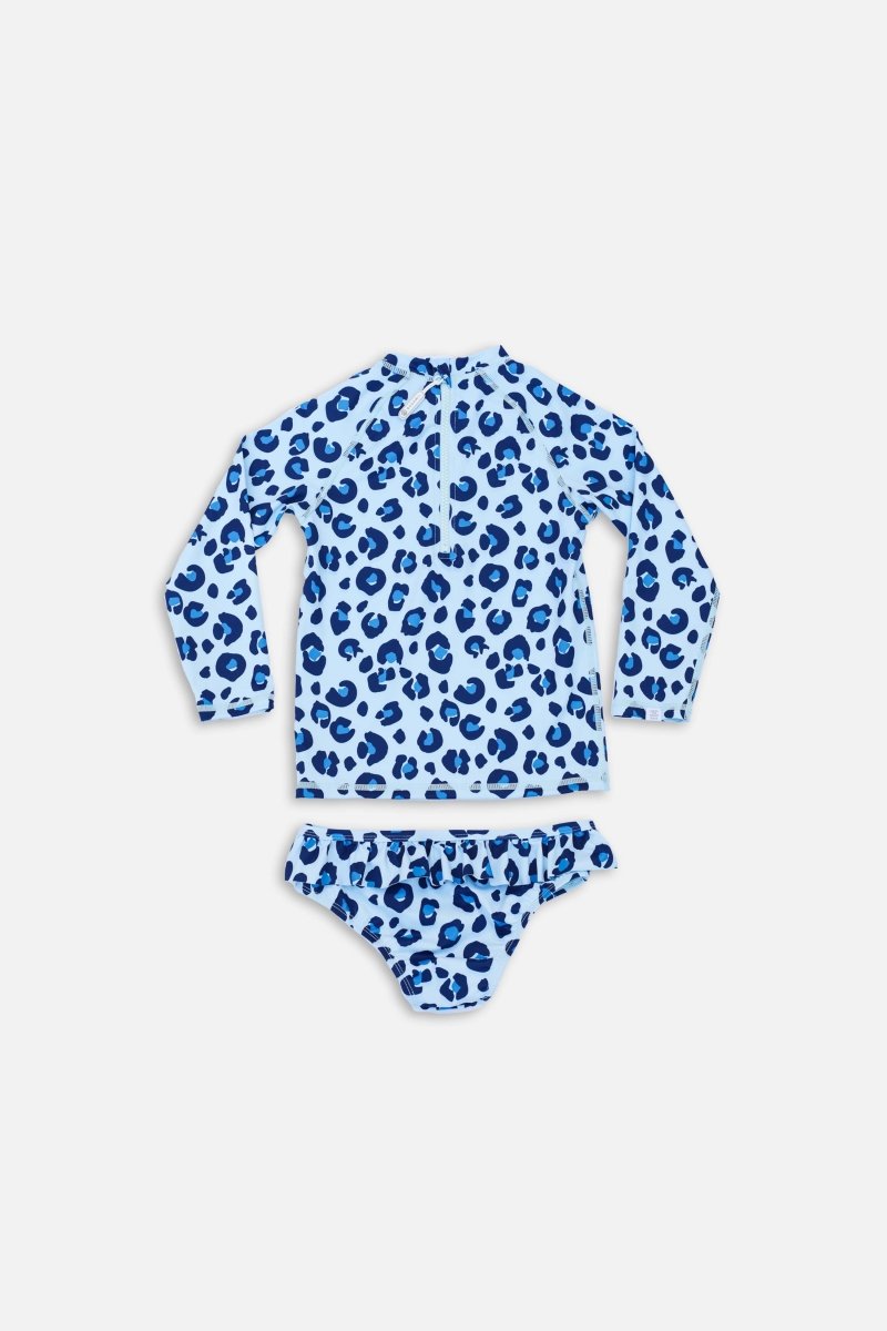 Girl swimsuit 2 piece set - Animal Print Blue - Badawii UAE