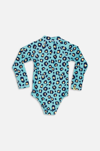 Girl swimsuit - Animal print Blue - Badawii Beachwear