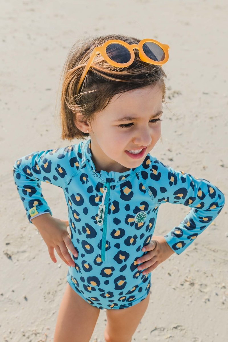 Girl swimsuit - Animal print Blue - Badawii Beachwear