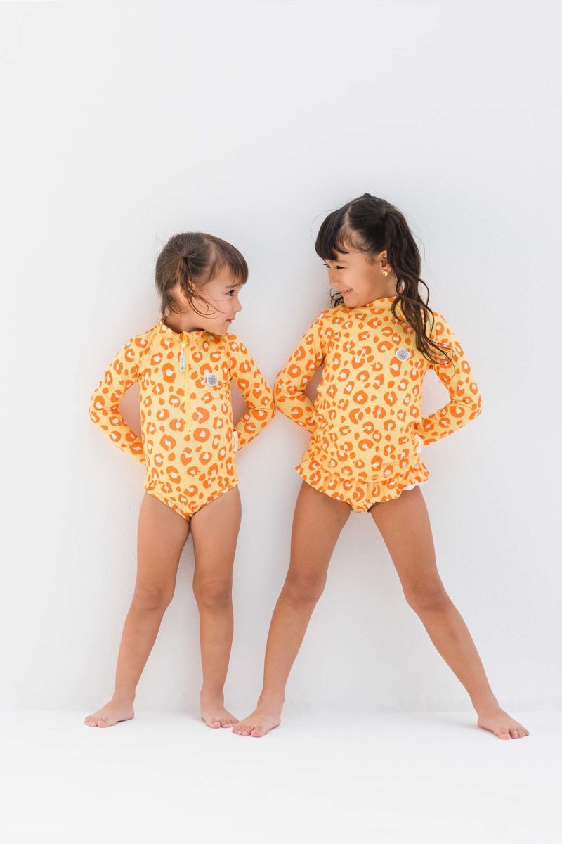 Girl swimsuit - Animal print Yellow - Badawii UAE