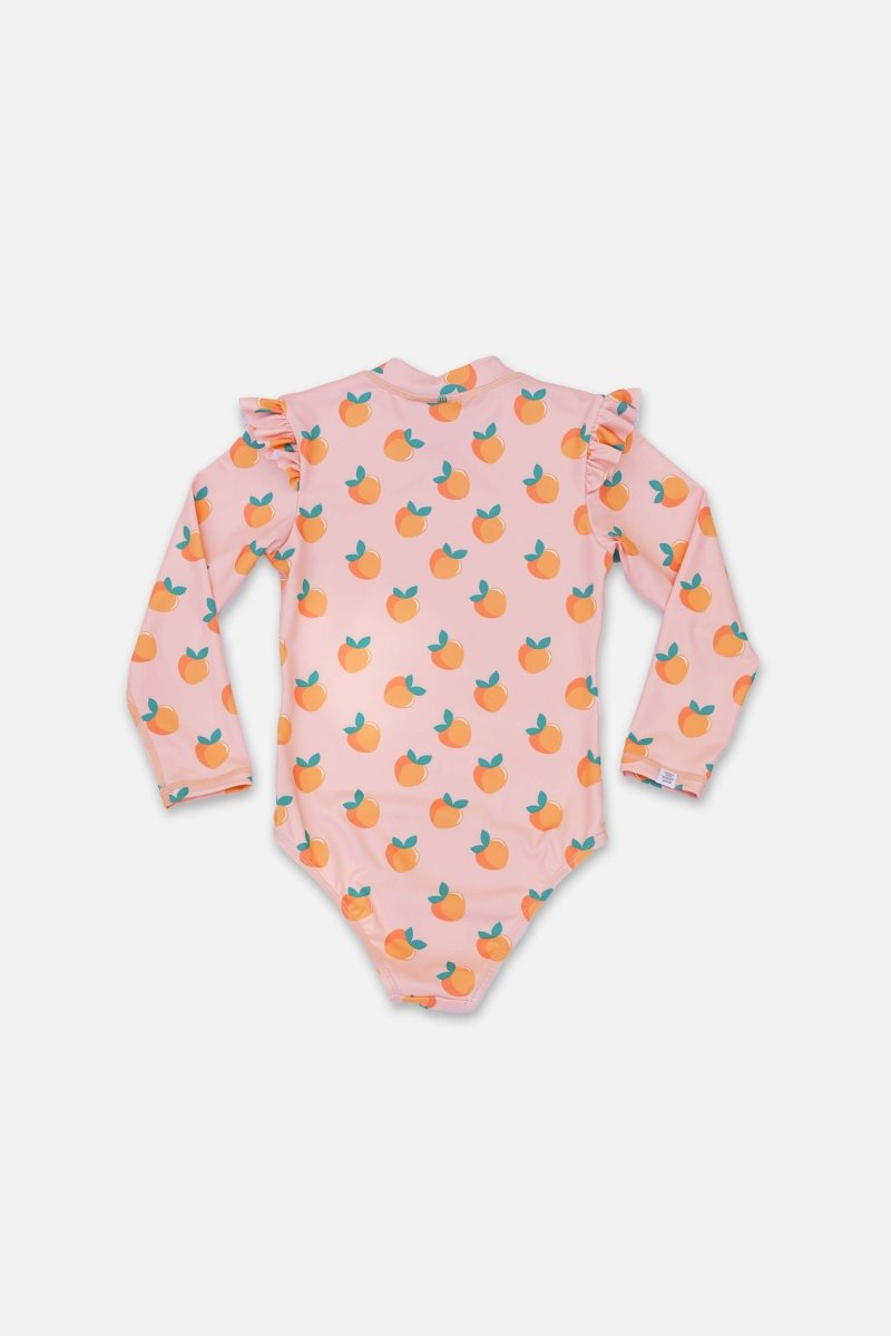 Girl swimsuit with Ruffles - Peach Love - Badawii UAE