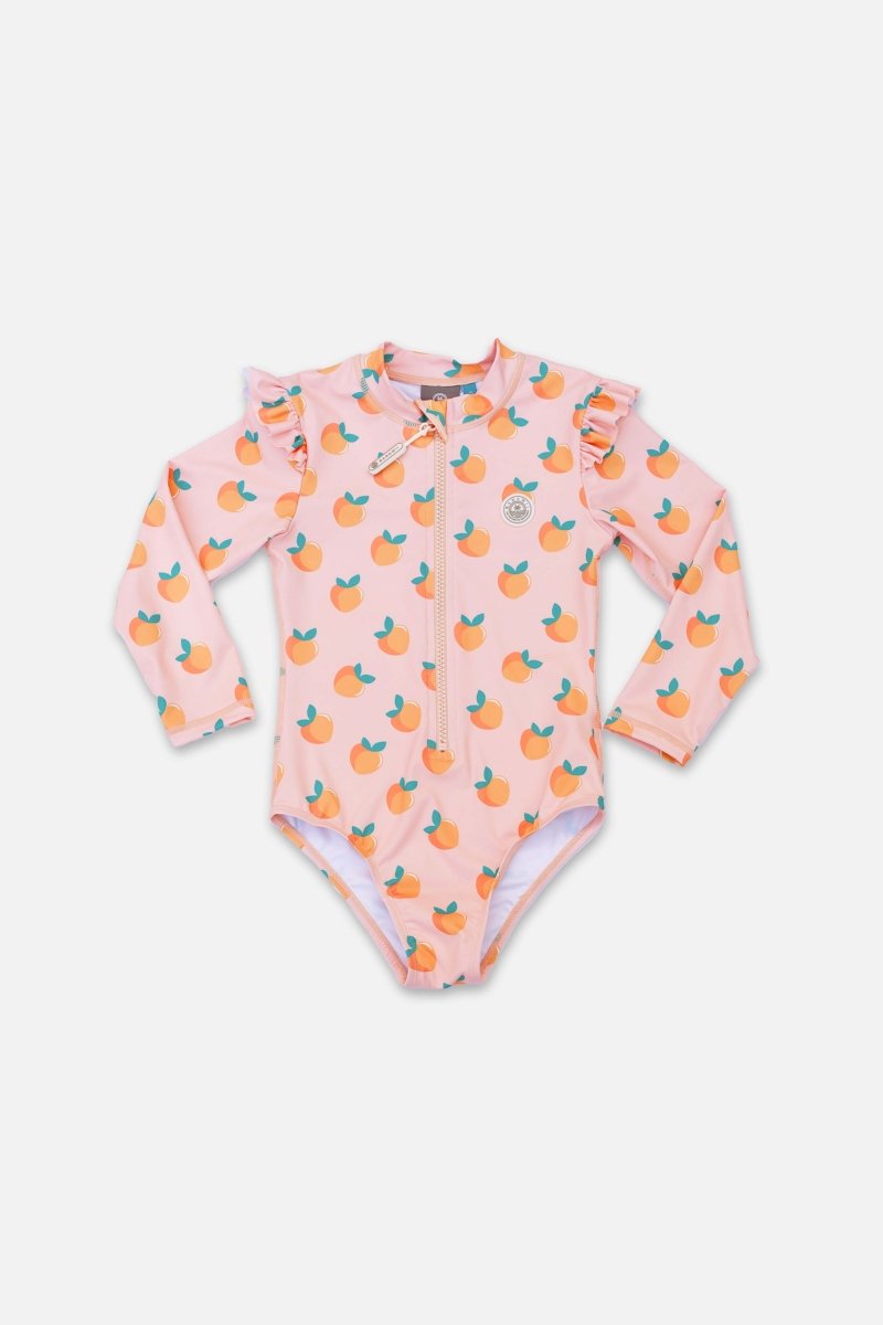 Girl swimsuit with Ruffles - Peach Love - Badawii UAE