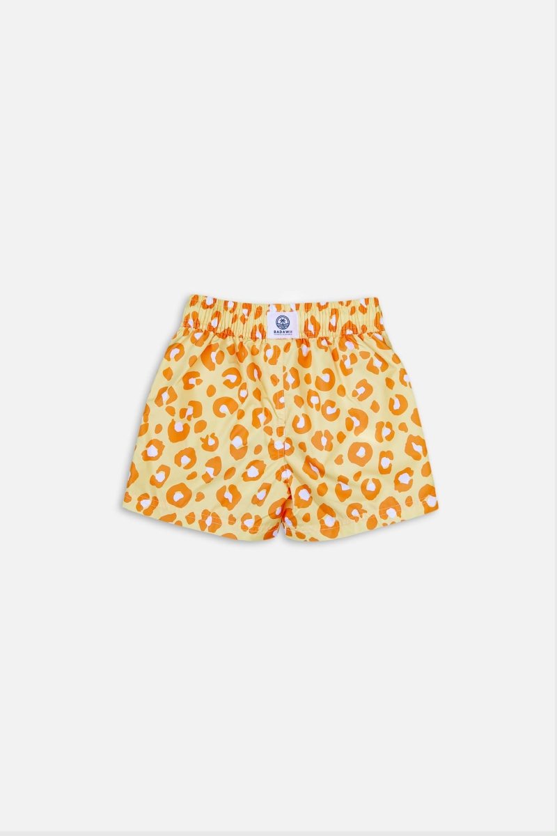 Kids Swim Shorts - Animal Print Yellow - Badawii UAE