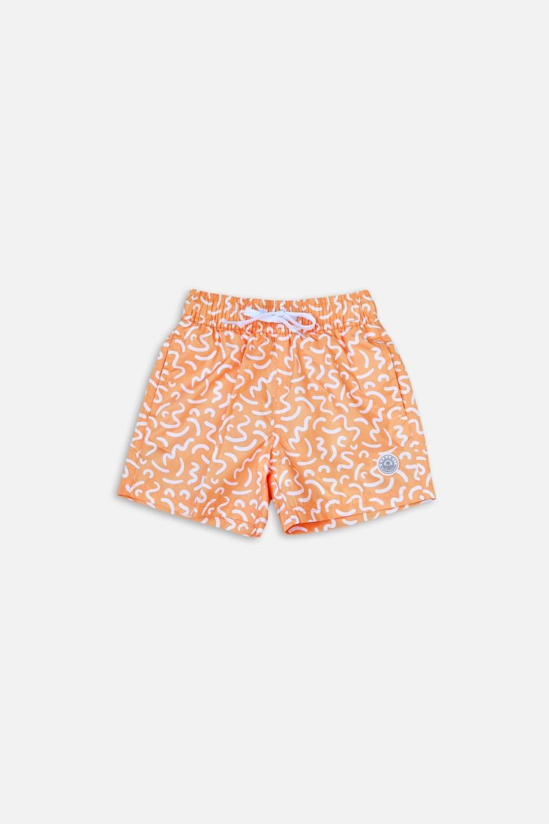 Kids Swim Shorts - Sunset Vibes Orange - Badawii UAE