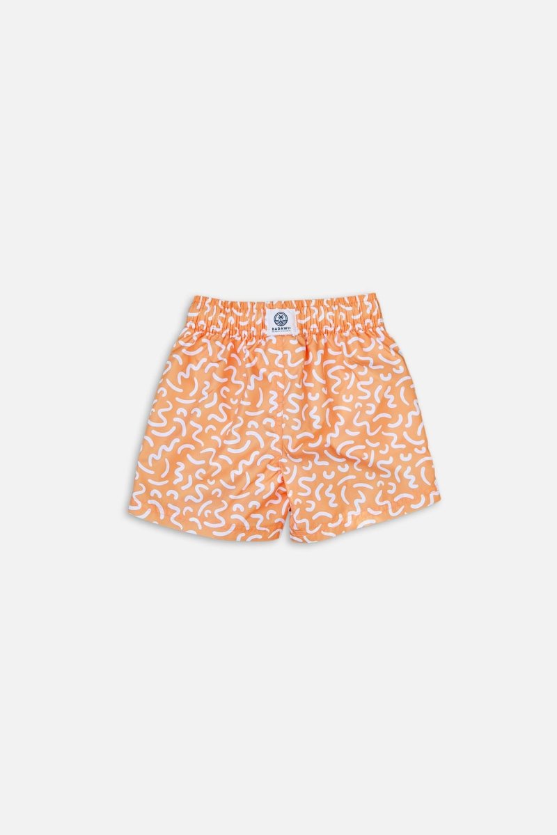 Kids Swim Shorts - Sunset Vibes Orange - Badawii UAE