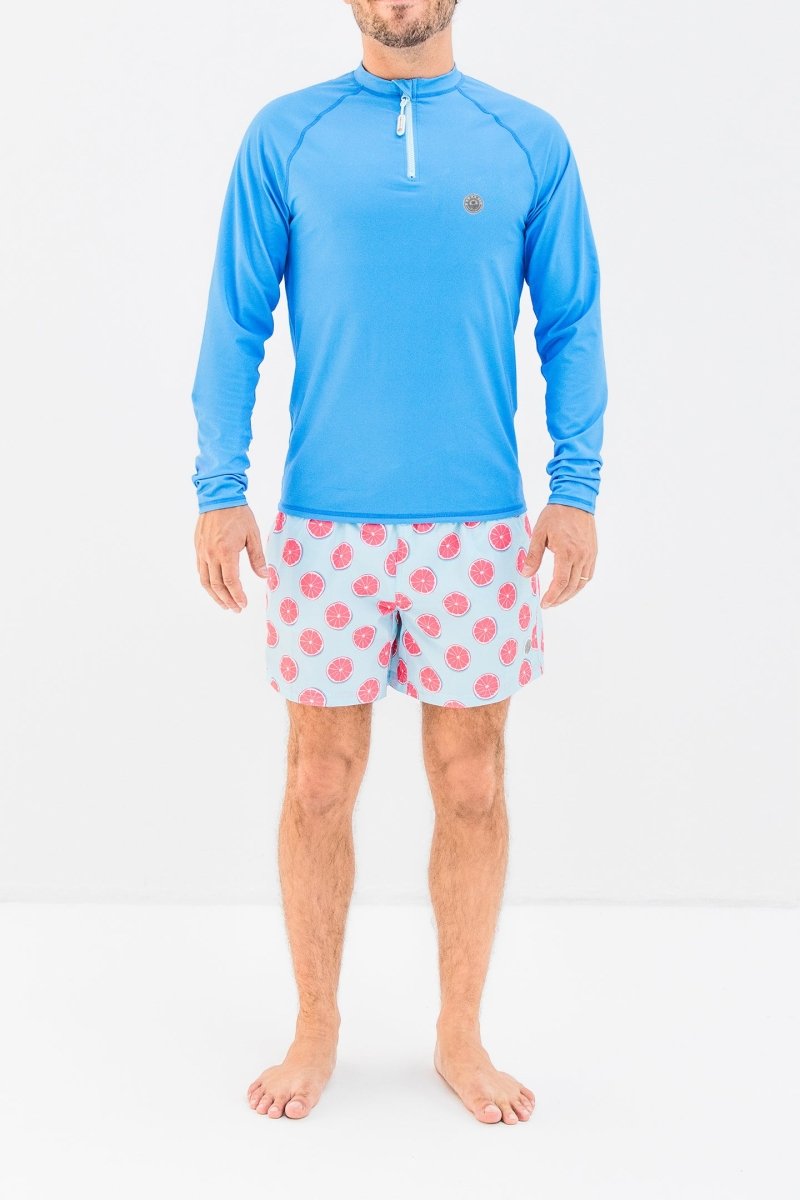 Men Rash guard - Long sleeve - Blue - Badawii UAE