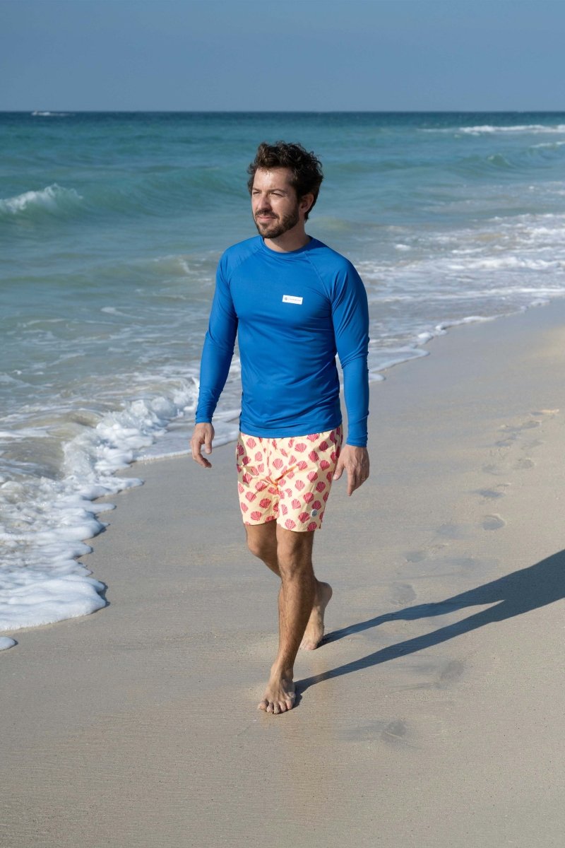 Men Rash guard - Long sleeve - Deep Blue - Badawii UAE