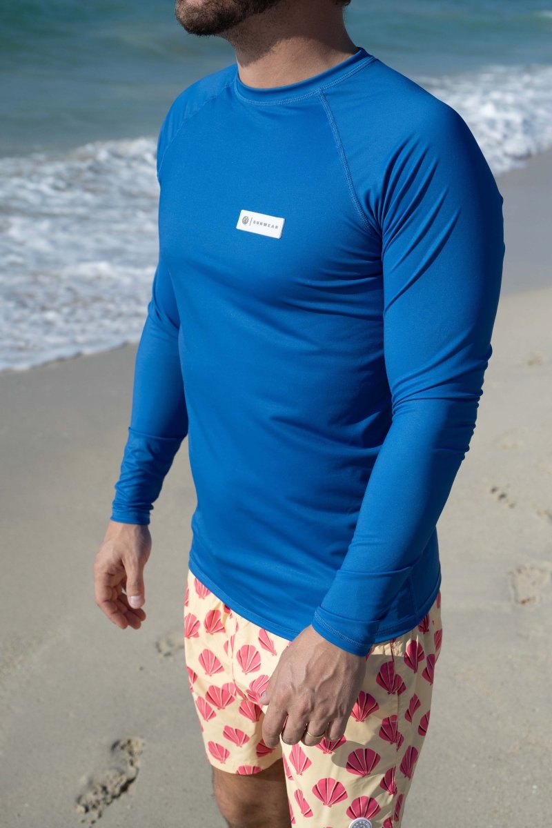 Men Rash guard - Long sleeve - Deep Blue - Badawii UAE