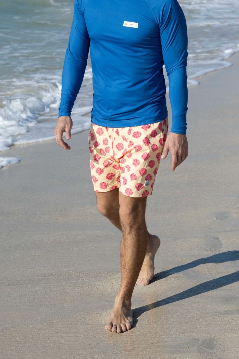 Men Swim Shorts - Beach Shells - Badawii UAE