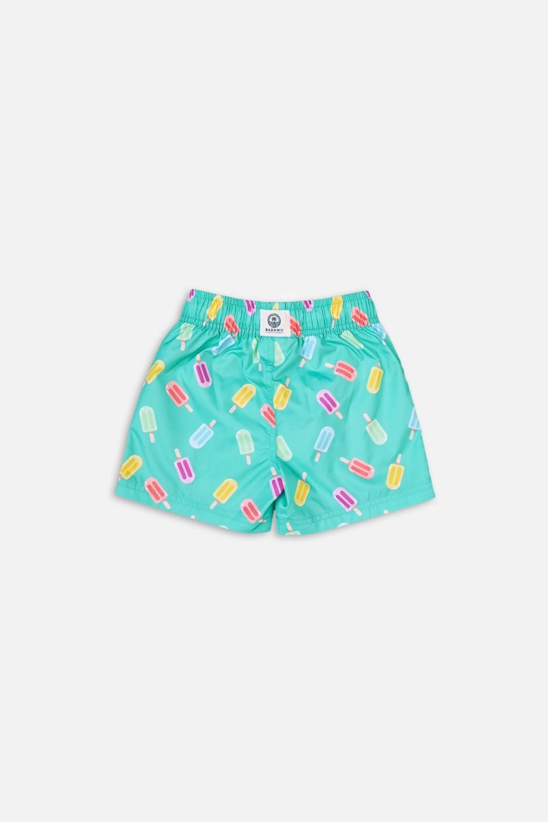 Men Swim Shorts - Happy Popsicle Green - Badawii UAE