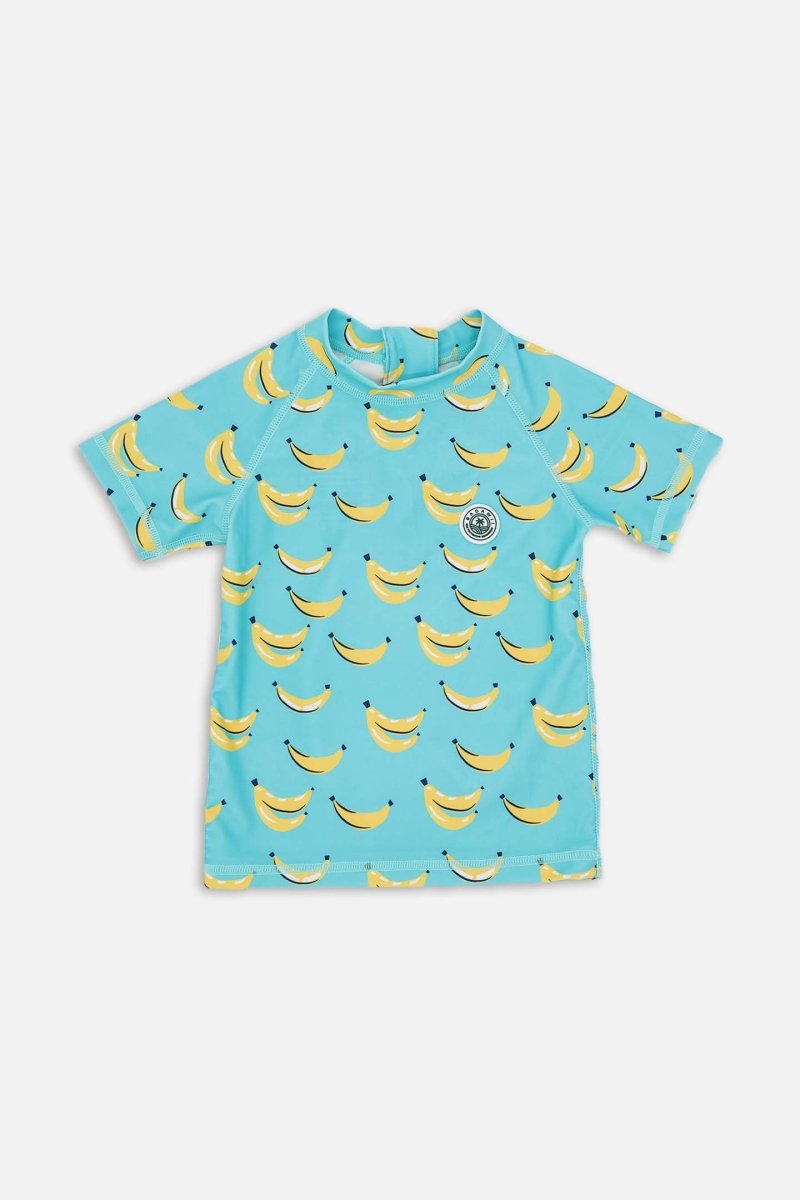 Short sleeve Rashguard - Blue bananas - Badawii Beachwear