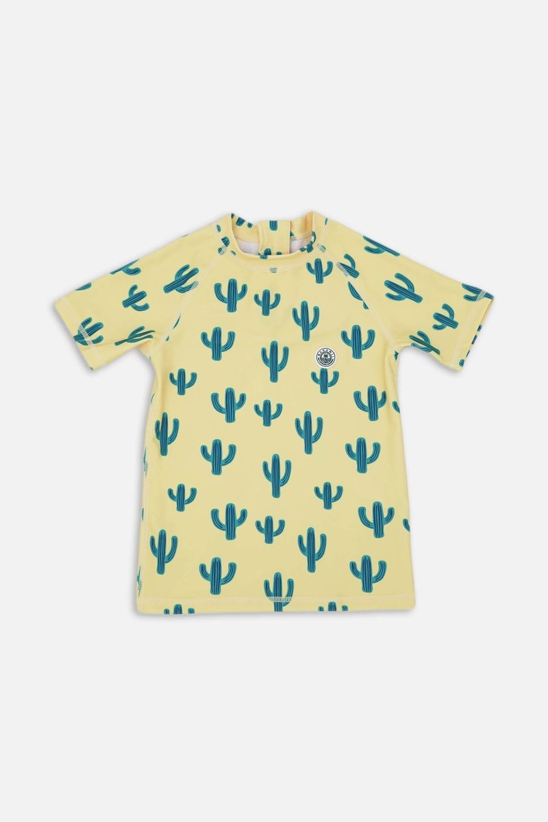 Short Sleeve Rashguard - Yellow Cactus - Badawii Beachwear